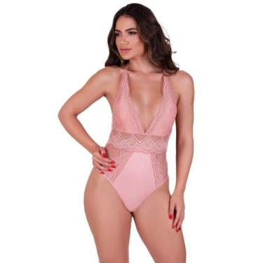 Imagem de Body Decotado com Detahe de Renda Bore Pocah - NAKA MODAS, Rosa, P
