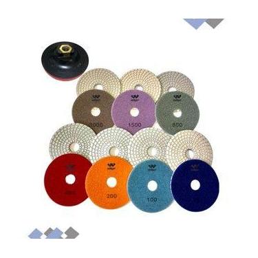 Imagem de Kit 7 Lixa+Prato P/ granito branco itaunas - Anker