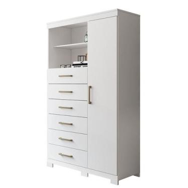 Imagem de Multi-Cômoda Marabá 1.6 1 Porta e 6 Gavetas com Pés - Santos Andirá, B