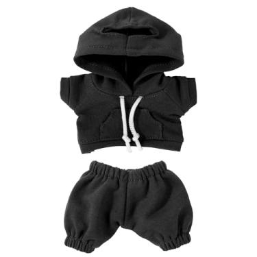 Imagem de Conjunto de Roupas de Boneca 17cm, Moda Divertida Moletons e Calças Boneca Fofos Práticos Acessórios Fantasia Para Vestir a Figura (Cinza Escuro)