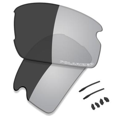 Imagem de SAUCER Lentes de reposição premium e kits de borracha para óculos de sol Oakley Flak 2.0 OO9295, Cinza fotocromático polarizado, One Size