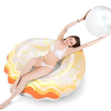 Imagem de Pool Float Jasonwell Seashell com bola inflável para crianças/adultos
