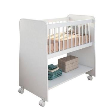 Imagem de Mini Berço Moises com Grades Fixas e Colchão - Bebe Completo, Branco