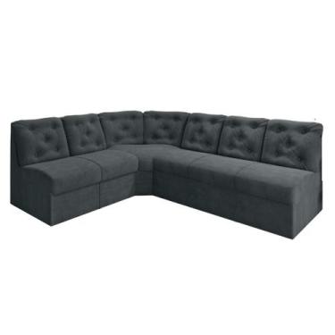 Imagem de Sofá de canto 6 lugares Cinza confortável moderno - Sofalar
