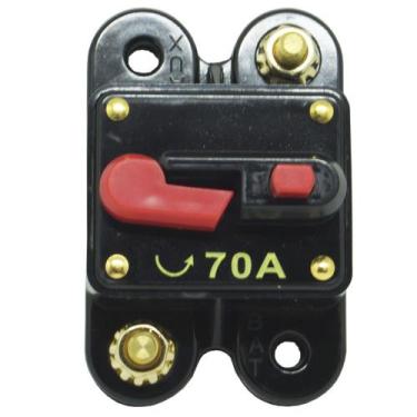Imagem de Disjuntor Automotivo 70A Proteção Som Bateria Fusível Resetável Liga D