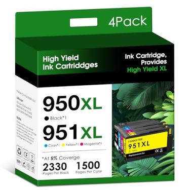 Imagem de Pacote de substituição de cartuchos de tinta 950XL 951XL para HP 950 951 XL para impressora HP OfficeJet Pro 8600 8610 8630 8620 8615 8625 8100 276DW 251DW, preto ciano magenta amarelo