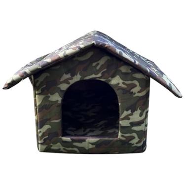 Imagem de Casa para gatos para fora, Abrigo para gatos para fora | Condomínio quente com cama para animais de estimação à prova de chuva para filhotes - Casa de dormir para animais de estimação, suprimentos de