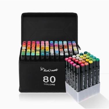 Imagem de Kit Caneta Marcadora Touch Permanente Colorida Ponta Dupla Com Diverso