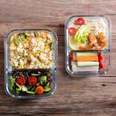 Imagem de Pote Retangular Hermético Com Divisória Vidro 1040ml - GLOBAL MIX