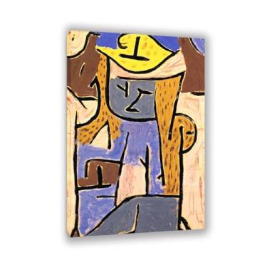 Imagem de Paul Klee Arte de Parede Menina com um Chapéu Amarelo Pôster Surrealismo Impressão de Arte em Tela por Paul Klee Pintura Arte de Imagem Quarto Sala de Estar Escritório Decoração de Parede 45x30cm