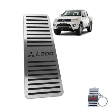 Imagem de Descanso De Pé Mitsubishi L200 Triton 2008 Até 2016 Preto Aço Inox