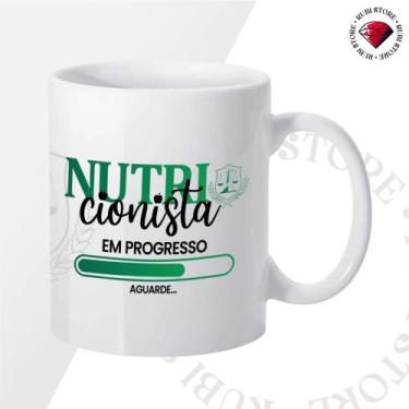 Imagem de Caneca de Cerâmica Mina Profissões Nutricionista - Mina Store, Branca 