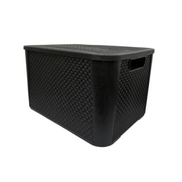 Imagem de Caixa Organizadora Rattan 42L com Tampa – Elegante, Durável e Versátil para Casa e Escritório