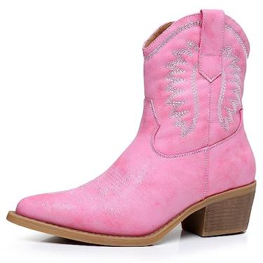 Imagem de GLOBALWIN Botas femininas West Charm cano médio The Western elegante cowgirl, 23yy07 rosa, 10
