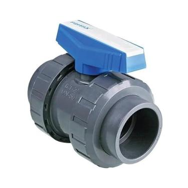 Imagem de PIMTAS Válvula esférica de união verdadeira U-PVC de 32 mm, soquete solvente bidirecional com porta completa, anel de vedação EPDM, pressão máxima PN16 / 230 PSI (soquete de solvente de ambos os lados