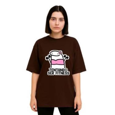 Imagem de Camiseta Oversized Feminina Algodão Treino Academia Fitness-Feminino