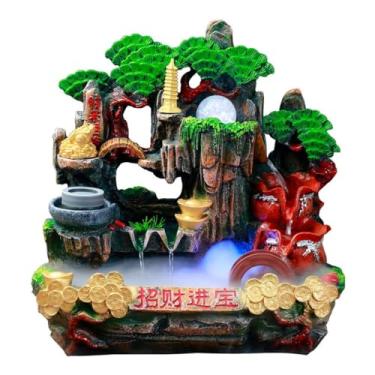 Imagem de XFNVXC Fonte decorativa para uso interno, fonte de mesa, decoração de água corrente, decoração de aquário, sala de estar, escritório, ornamentos decorativos, fonte de jardim ornamental, casa