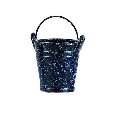 Imagem de FTOQWZXV Balde de gelo Mini KTV Bar Pequeno Balde de Gelo Balde de Gelo Balde de Gelo Pequeno Balde de Cerâmica Criativa Frango Frito Snacks Batatas Fritas Balde Grande/Pequeno Refrigerador/Balde de