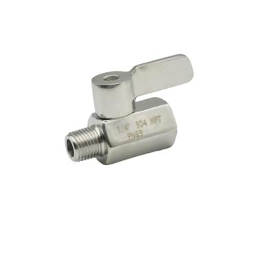 Imagem de Válvula esférica de aço inoxidável 304 NPT de 1/8 1/4 3/8 1/2 3/4 NPT Válvula de esfera bidirecional oleica de água autofabricada (macho para fêmea, BSP_3/10.2 cm)