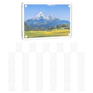 Imagem de Moldura magnética acrílica de 30 peças para aniversário, estilo polaroid, ímã de foto de geladeira, decoração magnética dupla face, adequada para o dia das mães (cor transparente: 30 peças - 6 x 9 x