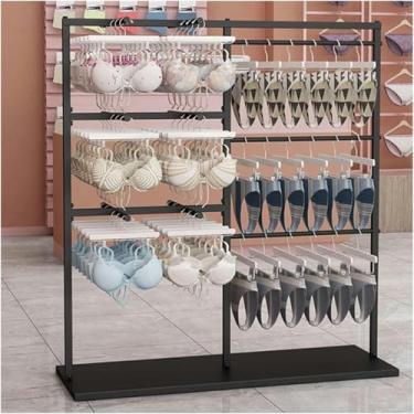 Imagem de LGEOELIAS Suporte para exibição de roupas íntimas, suporte de lingerie independente para lojas de roupas de varejo, boutiques, prateleiras comerciais para armazenamento de meias, sutiãs, calcinhas e