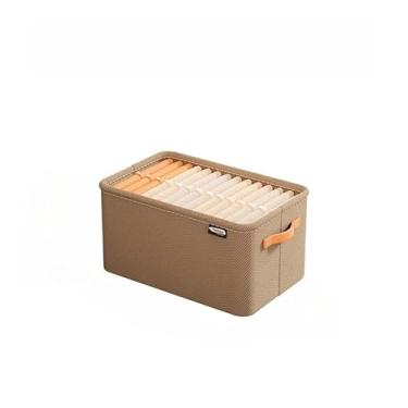 Imagem de Caixa Organizadora Dobrável com Estrutura de Aço para Roupas, Calças e Jeans – Organizador de Guarda-Roupa Multiuso(4pcs,Cáqui)
