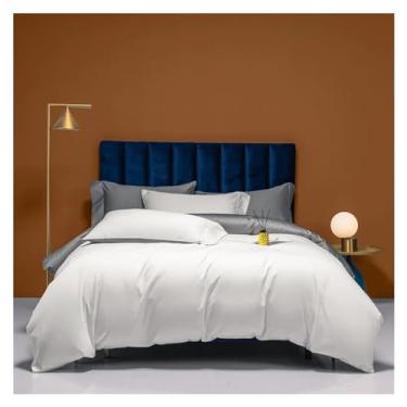 Imagem de Roupa de cama 100% algodão, solteiro, Queen, King, conjunto de lençol de cima e capa de edredom (E King)