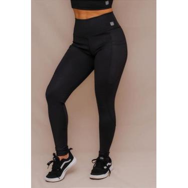 Imagem de Legging Confort Bolso Treino Corrida - Preto - Tecido Power Blackout -