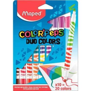 Imagem de Caneta Hidrografica Color Peps Duo Color Estojo 10 Cores - Maped