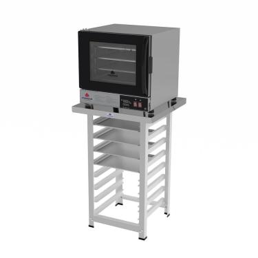 Imagem de Forno Turbo Prp-004 Plus 110V Preto + Bancada Mes-004 Progás + 4 Assadeiras Cimapi 110V