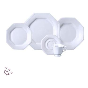 Imagem de Aparelho Jantar Chá 30 Peças Prisma Porcelana Schmidt 6 Pessoas - Porc