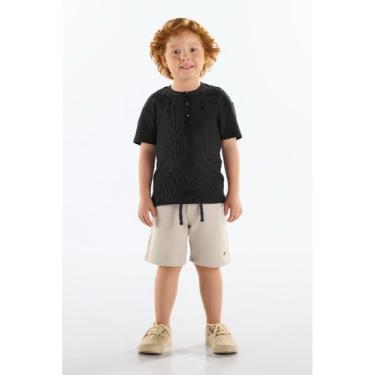 Imagem de Conjunto com Camiseta e Bermuda Up Baby, Preto, 1