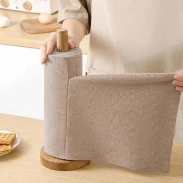 Imagem de Rolo de pano de limpeza de microfibra resistente - panos de prato ultra absorventes e reutilizáveis para cozinha, vidro, bancadas (ouro)