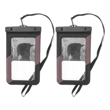 Imagem de 2 peças meia listra bolsa móvel impermeável preta rosa claro capa universal à prova d'água compatível com telefone 14.0 cm x 23.0 cm contagem