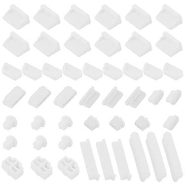 Imagem de Conjunto de 48 capas de plugue de porta USB, silicone USB antipoeira, kit de capa de porta de carregamento para telefones e computadores, interface de carregamento Tipo-C SD HDML RJ45 VGA miniDP SUB