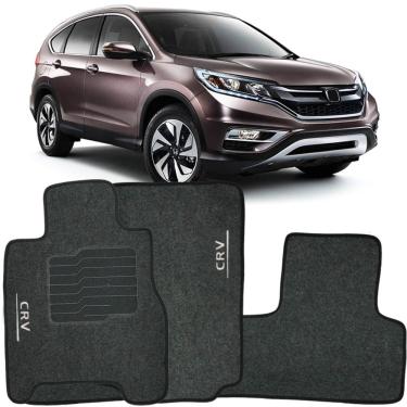 Imagem de Tapete Carpete Crv 2012 à 2018 Logo Bordado Jogo 3 Peças Personalizado Automotivo