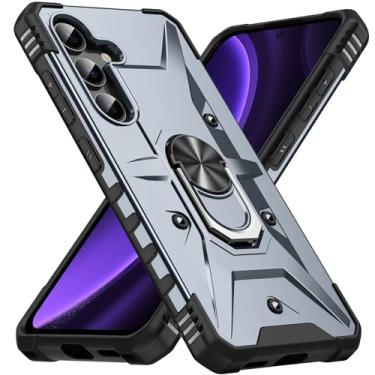 Imagem de SORAKA Capa para Samsung Galaxy A56 5G com suporte para anel,PC rígido e TPU macio,proteção dupla 2 em 1,compatível com suportes magnéticos para carros