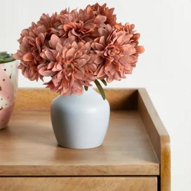 Imagem de 9 Hastes flor dálias 36cm premium realista flor artificial p/ decoraçã