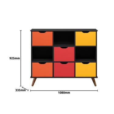 Imagem de Nicho Organizador C/ 6 Gavetas Q01 Preto/Colorido