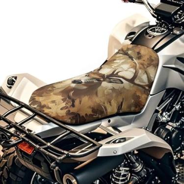 Imagem de Qpednta Capa protetora de assento para quadriciclo de caça camuflada, cervo, quatro rodas, antiderrapante, impermeável, compatível com Polaris Sportsman Polaris Scrambler Honda Rancher