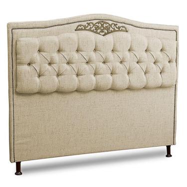 Imagem de Cabeceira Estofada Box Casal King Size 195cm Linho Areia
