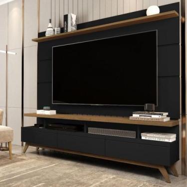 Imagem de Rack com Painel para TV Até 72 Polegadas Armênia 3 Gavetas Black/Freij
