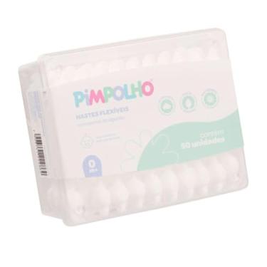 Imagem de Hastes Flexíveis Pimpolho com Pontas de Algodão 50 Unidades Cotonetes Bebê Pimpolho