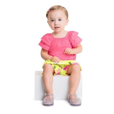 Imagem de Conjunto com Blusa e Saia de Gatinhos para Bebê Menina Quimby, Rosa, M