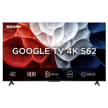 Imagem de Smart TV Semp 55 Polegadas LED HVA 4K S62 WiFi Bluetooth Google TV 3 HDMI HDR10+ Dolby Audio 55S62