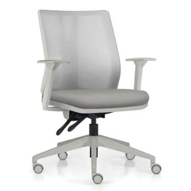 Imagem de Cadeira De Escritório Giratória Diretor Flow F02 Base Cinza Crepe Cinza - Lyam Decor