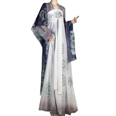 Imagem de KUFEIUP Vestido feminino chinês antigo Hanfu traje tradicional cosplay (D-roxo, pequeno)