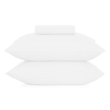 Imagem de Jogo Cama Simples Altenburg 3pc Liso Toque Acetinado Branco