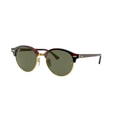 Imagem de Ray-Ban Pacote de óculos de sol RB4246: RB 4246 CLUBROUND e coleira de silicone antiderrapante universal, Clubround Red Havana G-15 Gree/G-15 Green, 51 mm