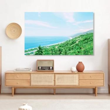 Imagem de Capa de TV Capa contra poeira universal para ambientes internos 81.3-203.2 cm Capas de proteção de tela LCD LED impressão paisagem para monitor curvo/plano decorativo-Azul-3#||203.2 cm (187 x 110 cm)